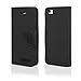 Produktbild Stylisches Bookstyle Handytasche Flip Case schwarz für "Apple Iphone SE" Handy Tasche Schutz Hülle Etui Schale Cover Book Case Wallet
