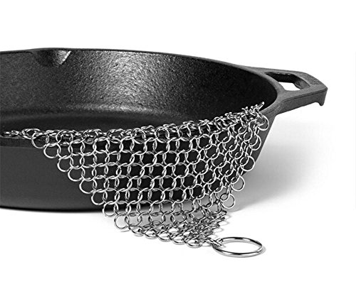 Umiwe Rostfrei Stahl Reifen Netz Topfreiniger mit Ring,Silbern - 4