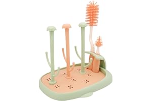 BEMODST Trockenständer Babyflaschen, Flaschenbürste Baby Set,mit Abnehmbarer Trockenständer, Babyflaschenreiniger Flaschenreinigungsbürste,Passend für Babyflaschen,Brustwarzen, Flaschen Abtropfständer