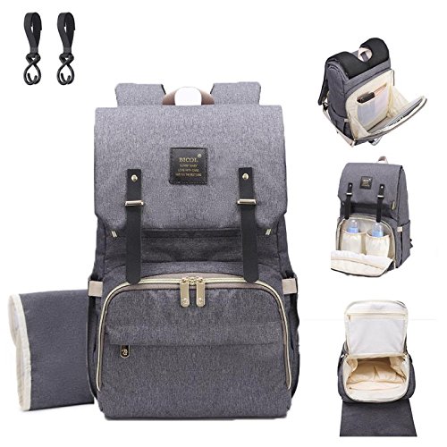 Preisvergleich Produktbild Baby Wickelrucksack Rucksack Wickeltasche Multifunktional Segeltuch Große Kapazität Babytasche Kein Formaldehyd Reisetasche für Unterwegs