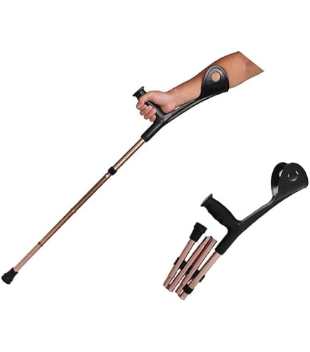 Herdegen Béquilles Aluminium Réglables - Paire, Hauteur 76-101 Cm, Charge 130 Kg, Poignée Ergonomique, Couleur Rouge/gris