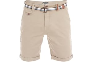 riverso Pantaloncini Chino Uomo RIVKlaas Regular Fit Bermuda, con Cintura, Pantaloncini Corti Estivi, 98% Cotone, Verde, Rosso, Blu, Beige, Grigio, W30 - W42 - Middle Beige (20300) - W42