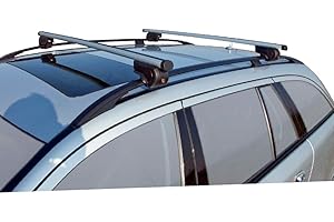 Twinny Load Set Barra Portapacchi Alluminio Driver 124 cm per Auto con Barre longitudinali Aperte