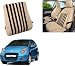 Auto Pearl-Premium Quality Orthopaedic Velvet Memory Foam Car Seat Beige Black Strips Backrest For - Maruti Suzuki A-Star RS.849.00
