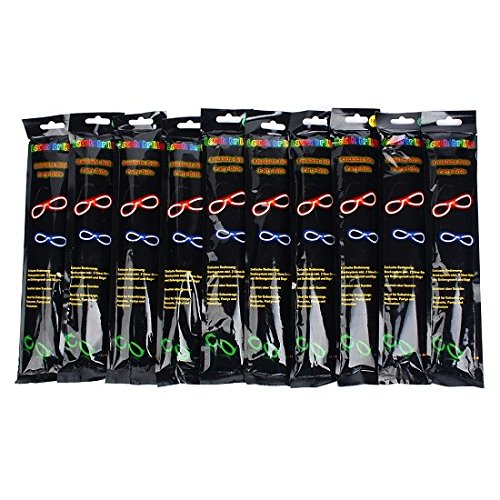 S/O 10er Pack Knicklichtbrille 5 farbig sortiert Partybrille Leuchtbrille Brille Knicklicht Party Glow Sticks - 3