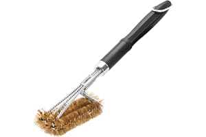 Grillfürst Premium Grillbürste mit Messing Borsten, 45 cm - Grill Reinigungsbürste für Grillrost, Grillrost Bürste mit langem 3-Fach Bürstenkopf