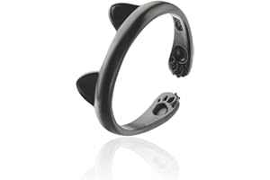 Wendalern Anillo De Gato Para Las Niñas Las Mujeres Ajustable Abierto En Forma De Gatito Anillo De Orejas De Gato Negro Precioso Dedo Gatito Mascota Joyería De Regalo Para Los Amantes Del Gato