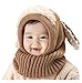 Unique Winter Baby Hat/Cap Useful Warm Cute Woolen Baby Hat with Scarf Brown