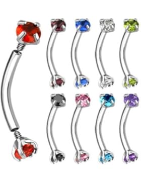 Paula & Fritz® Augenbrauenpiercing Double Zirkonia 9er Set [Schmuck]