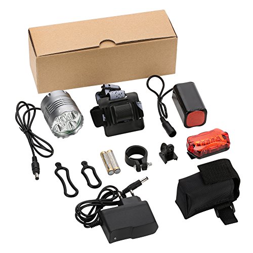 LED Fahrradbeleuchtung,Rixow LED Fahrradlampe Set,LED Frontlicht und Rücklicht Für Radfahren,LED Beleuchtung Außen Stirnlampe - 4