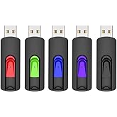 Vansuny USB 2.0 Flash Drive 64GB [5 Units Colours] | 5 Pack Pen Drive 64GB Retractable USB Memory Stick Flash Drive