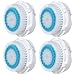 Replacement Brush Head Deep Pore Skin for Clarisonic MIA & MIA 2, PRO, PLUS Facial Cleansers (4-Pack)