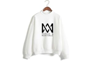 MAISLEY Marcus and Martinus Twin Brother Singer Unisex Sudadera con Cuello Alto Impresión Deportiva Manga Larga Cuello Redondo Suéter Callejero Deportivo Casual Camisa