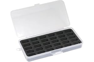 FANGZ Storage box for 30 empty bobbins for Brother sewing machine, black (box only)