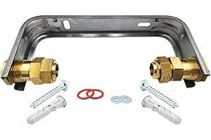 KNM TRADE Support de compteur d’eau INOX pour 3/4" DN20 – Support en acier inoxydable pour compteur d’eau – Installation horizontale et verticale – Entrées 1" BSP réglables