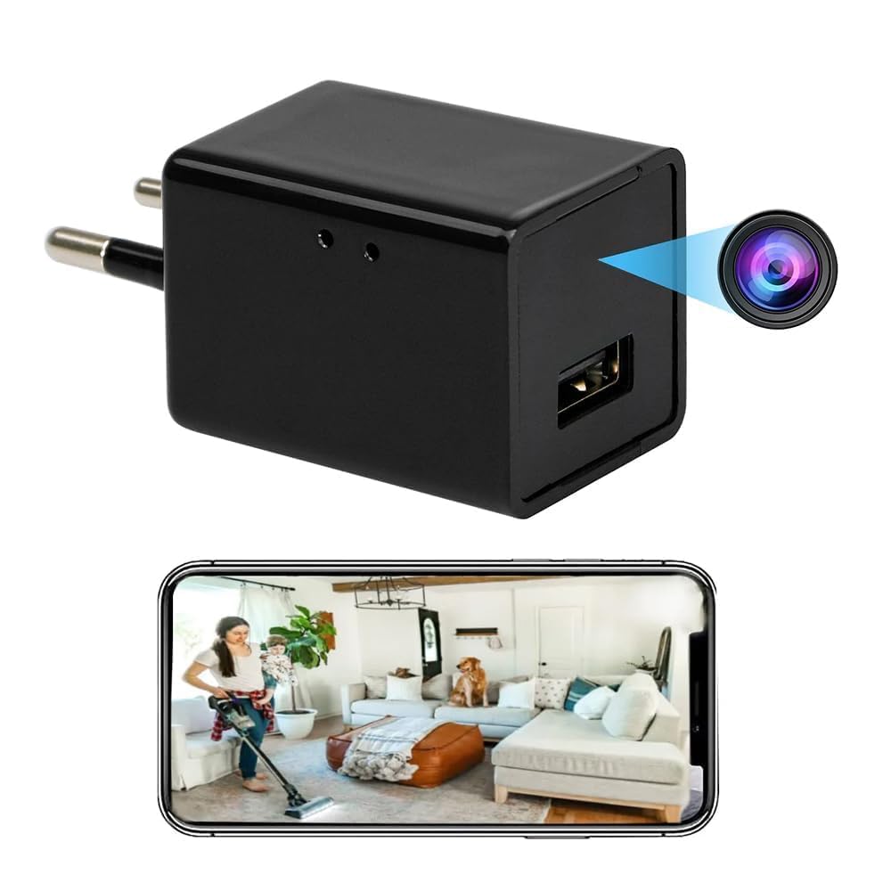 EYETECH CE-16 Charger Camera HD Mini USB Wall Charger Camera HD 1080P Video Audio Secret Recording with Loop and Motion Detection Cam for Nanny, Home, Office, Shop
