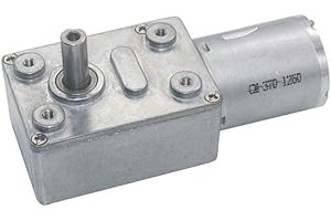 DTMENG Moteur électrique 12V DC12V -Transmission sans fin 2tr/min jusqu'à 375 tr/min-Soulagement du moteur à engrenage à faible vitesse- Série 370-Couple élevé réversible-6mm de diamètre(DC12V 2tr/min).