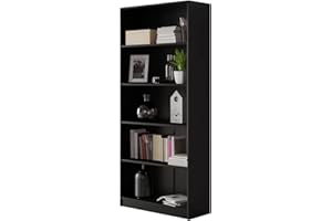 ‎MIRJAN24 Mirjan24 Standregal Harvard, Bücherregal mit 5 Fächer, Aktenregal Universal Regal, Schranke (Schwarz, R80)