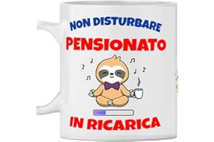 TEEDESIGN Tazza Pensionato - Idea Regalo compleanno pensionato, Festa anniversario del pensionato, regalo di Natale - Pensionato in Ricarica