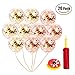 Produktbild Bespick 20 Stücke 12 Zoll Konfetti Ballons Golden und Roségold Latex Transparent Ballon für Geburtstag Hochzeit Party Dekoration mit Luftpumpe und 1 Stücke Band (Golden&Roségold)