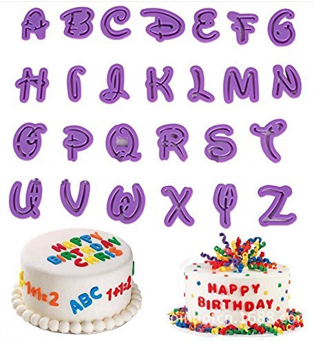 Aixin Stampi per biscotti, torte, glassa, stampo in plastica per tagliare, set da 15 pezzi 26 letter and number