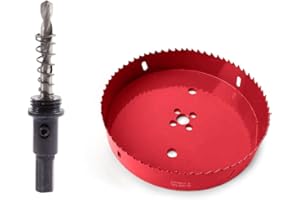 TUNEZ® Hole Saw M42 Bi-Metal Hole Cutter Set with Hexagon Arbor and Centring Metal Drill Bits Holesaw Kit for Wood Metal Plasterboard Iron Sheet Pipe Plastic (170 MM)