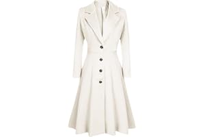 SUSENSTONE Manteau Femme Grand Taille Hiver Chaud Long Elegant Trench Coat Manche Longues Mode Pas Cher Veste Fille en Laine Duffle Trench Coat