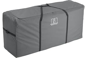 B BARLBOROUGH Barlborough Garden Cushion Protective Storage Bag Cover | Large 160 x 50 x 68cm | Outdoor Furniture Sofa Cushions Grey