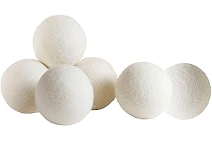 Acewen 6 Pcs Wool Dryer Balls Reusable Original Tumble Dryer Balls Handmade Static Reducing Natural Fabric Softener Balls, 4cm/1.57inch