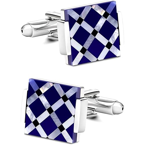Yellow Chimes Cufflinks for Men Stainless Steel Formal Multicolor Silver-Plated Cufflinks for Men and Boy\'s