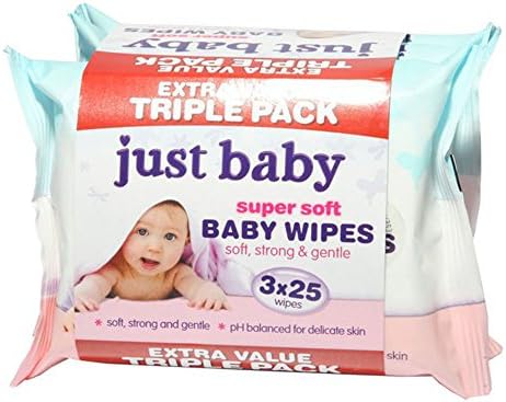 Just Baby Travel Wipes, Original, 12 x 3 Packets