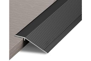 ZAYEJOD Rampe de Seuil Aluminium 10cm Large Seuil de Porte Barre de Seuil Rattrapage Bande de Transition Profilé de Transition,Convient pour Pente de 10-35mm,Noir 0.9m