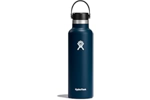 Hydro Flask - Standard Mouth - Botella de Agua 621 ml (21 oz) - Acero Inoxidable con Aislamiento al Vacío y Tapa a Prueba de Fugas y Revestimiento en Polvo - Standard Mouth - Indigo