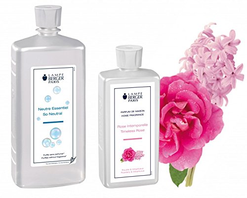 Lampe Berger Vorteilsset - 2 Düfte - 1000 ml Neutral und 500 ml Provence-Rose / Rose Intemporelle + EO Shopping Bag