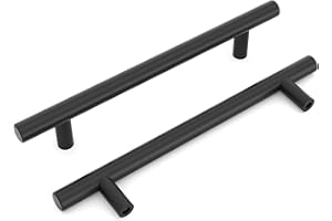 LONTAN 4 Pack Black Kitchen Handles 160mm Black Cupboard Handles Stainless Steel Drawer Pulls for Wardrobe Cabinet Suitable for Bathroom, Bedroom, Living Room
