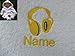 Baby Bath Robe with a Headphones Logo and Name of your choice. 0-9 months, 450gsm