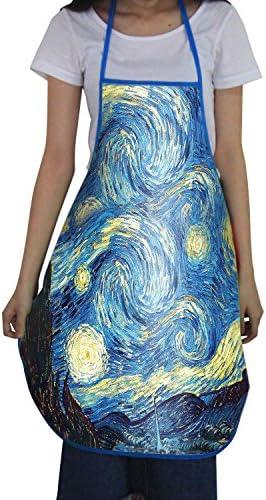 Apron for Women Men Starry Night Waterproof Kitchen Chef Cooking Bib Grilling Aprons Gifts 22"×29"