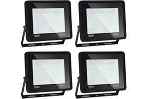 Daromigo Projecteur LED Extérieur 50W - 4 Pièces 4250lm, Blanc Chaud 3000K, IP65 Étanche pour Cour, Garage, Couloir