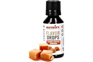 NUTRIFY Flavor Drops Karamell Sahne Toffee 30ml Geschmackstropfen Karamellgeschmack in Lebensmittel & Getränke, zuckerfrei, fettfrei, vegan Aromatropfen o. künstliche Farbstoffe Kalorien
