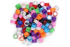 MOGOULUA 100 STÜCKE Hühnerbeinringe 1 cm Taubenfußbänder Bunte Kunststoffidentifikationsöffnung Vogelfußring Geflügelbeinringe Beinband Beinmarkierung Beinschilder für Taubenvögel ohne Nummer