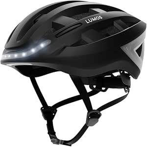 Lumos casco intelligente Kickstart | Accessori per biciclette | Luci LED  anteriori e posteriori | Indicatori di direzione | Luci dei freni |  Bluetooth connesso | Adulti (Charcoal Black, MIPS) : Sport e tempo libero