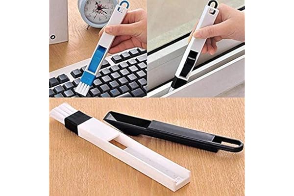 GRAIYT Corners and Edges Dust Cleaning Brush for Window Frame, Keyboard with Mini Dustpan (Multicolour, 7 Inches)