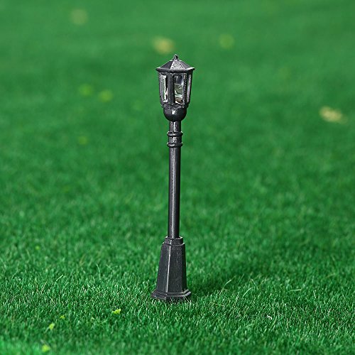 GoolRC 20 Stück Metall Park Hof Laternen Straßen Lampe Modellbau Hexagonal Einzel Kopf LED Leuchten Lampen Pfosten Modell Straßenbeleuchtung 3V DC - 8