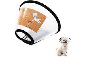 GAIZOIHIUM Adjustable Cat & Dog Cone Collar - Soft, Comfortable, Anti-Bite, Lick Wound Protection - Cotton & PP Material - Transparent - For Small Pets & Post-Surgery Recovery