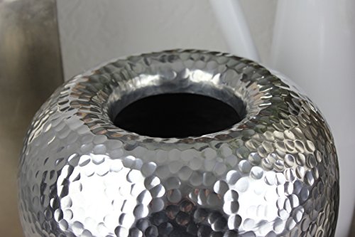ALU Vase 26×30 hoch Silber bauchig hammerschlag gehämmert Tisch Amphore - 4
