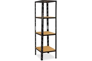 shelfplaza® 200x50x50cm Black Estantería Negra/Estanterias almacenaje Capacidad Carga 175kg / Estanteria Negra 4 baldas estanterías metálicas almacenaje Fuertes/Estanteria Metalica Negra