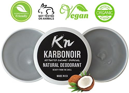 Karbonoir Activated Coconut Charcoal and Butter, 100% Natural, Quick Dry, Eco Friendly Sage Anti-Septic Deodorant Cream without Aluminum for Men, for Women (70ml)