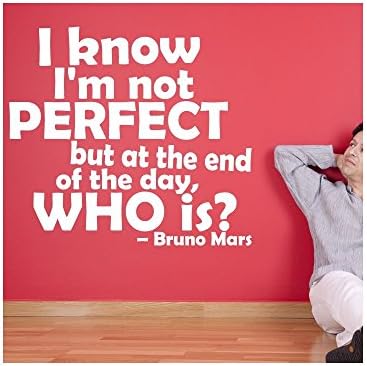 Bruno Mars Who's Perfect Wall Sticker Quote 60cm x 65cm Black (0105)