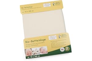 ‎GRÜNSPECHT GRÜNSPECHT Bio-Betteinlage 70x140cm, Matratzenschutz, 100 % Baumwolle (kbA) mit PU-Kern, kochfest & trocknergeeignet, wasserdicht & urinundurchlässig (617-00)