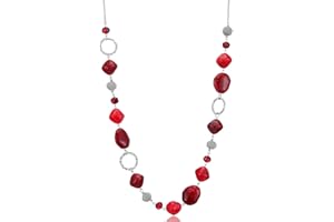 BULINLIN Beaded Long Silver Necklaces for Women, Handmade Statement Sweater Chain Necklace with Crystal Beads for Fashion Jewelry gifts